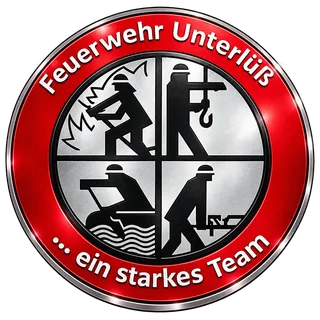 Rundes Logo der Feuerwehr Unterlüß